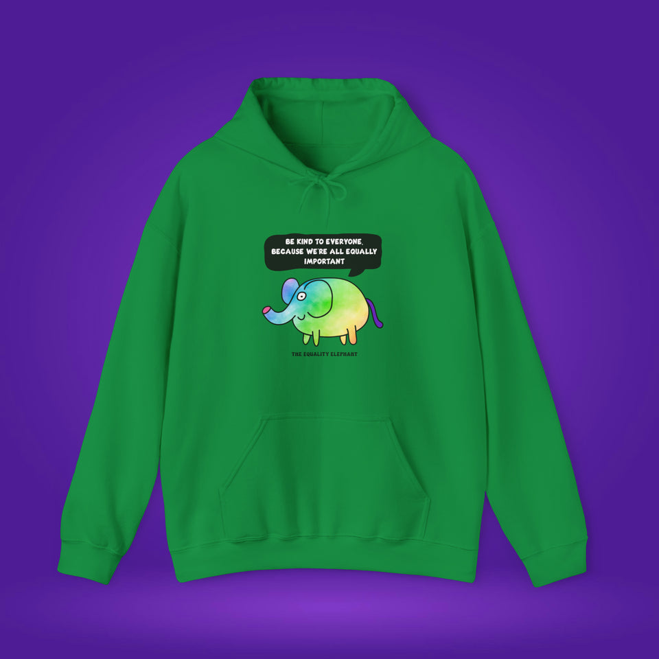 The Equality Elephant hoodie for grown ups