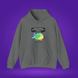 The Equality Elephant hoodie for grown ups