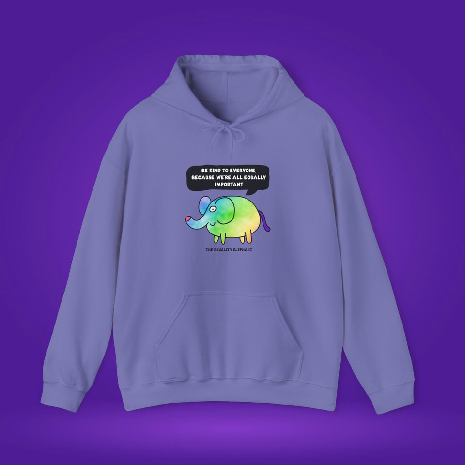 The Equality Elephant hoodie for grown ups