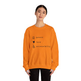 The peace, love and accessibility sweater