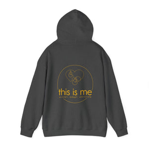 end ableism hoodie with this is me back logo