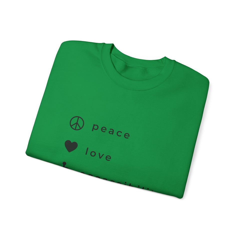 The peace, love and accessibility sweater