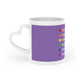 Rainbow love mug -  with heart shaped handle