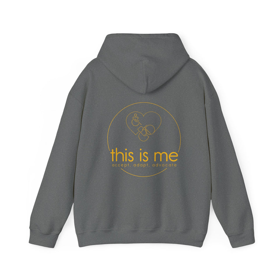 accept adapt advocate hoodie with this is me back logo