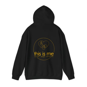 end ableism hoodie with this is me back logo