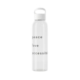 Peace, love and accessibility - water bottle