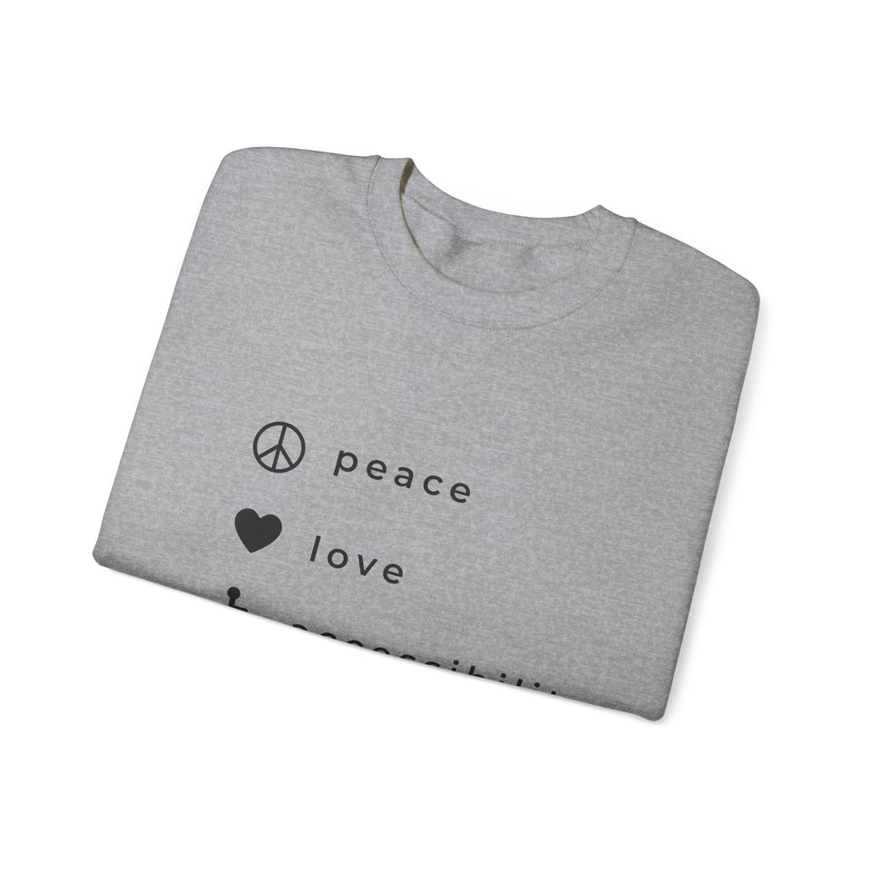 The peace, love and accessibility sweater