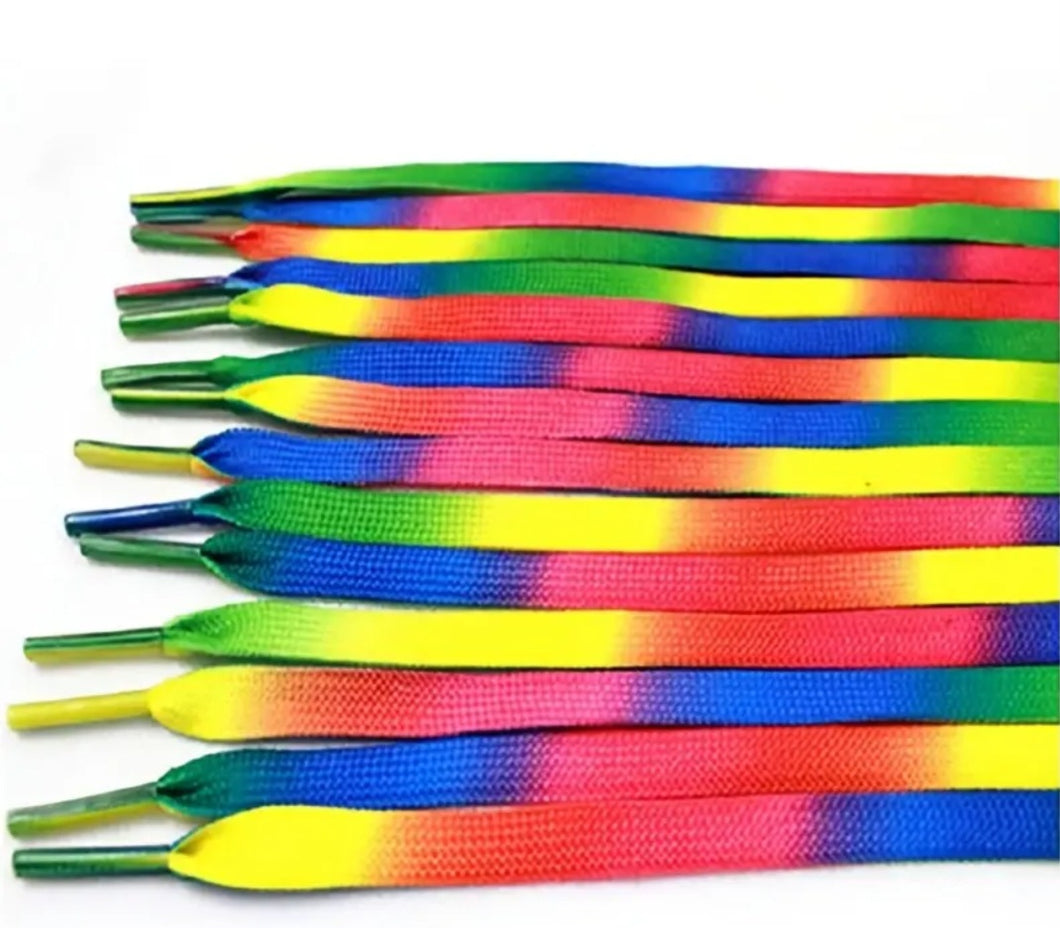 One pair - Rainbow shoelaces to wear with pride!