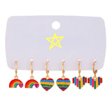 Set of three cute LGBTQ pride earrings